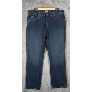 Ariat Jeans Mens 36x32 Blue Heritage Denim Relaxed Boot Cut Western Ranch Cowboy